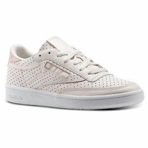 Reebok Club C 85 Popped Perf Turnschuhe Damen - Rosa/Weiß - DE 801-AKQ